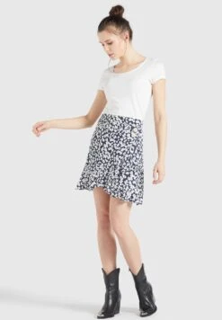 Khujo Undine - A-Lijn Rok - Dunkelblau-Weiß Geblümt -Khujo 2c638add342747fd84432d3cfdbb99f4