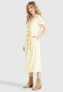 Khujo Goya - Blousejurk - Gelb-Weiß Geblümt -Khujo 518b2fd2f5594856a8982c106e6e3188