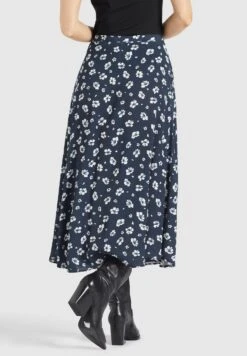 Khujo Hepke - A-Lijn Rok - Blau-Weiß Geblümt -Khujo 7301bb1085ed420dbc5611b2e1d354f7